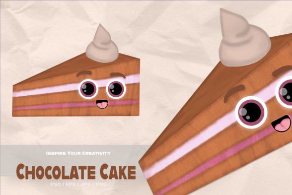 Chocolate Cake Character Cartoon