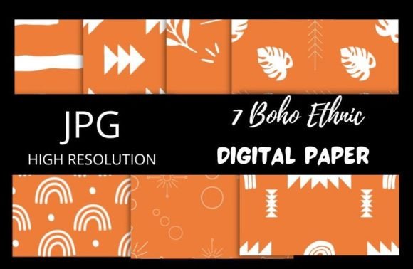 Orange Boho Digital Papers: A Modern Essential for Creative Professionals and Design Enthusiasts
