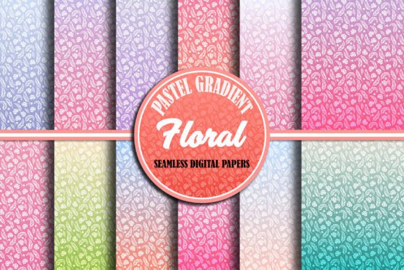 Pastel Gradient Floral Digital Paper: A Versatile Design Resource for Creative Projects