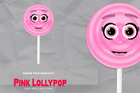 Pink Lollypop Food - Character: A Versatile Design for Creative Projects